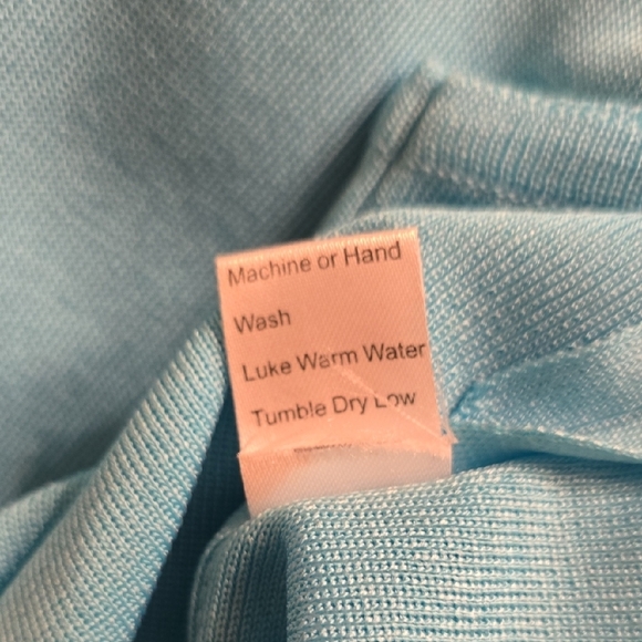 Ming Wang 2 Pieces Blue and Black Geometric Cardigan And Top - Picture 12 of 16